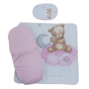 Комплект за количка Happy Bear розов 1