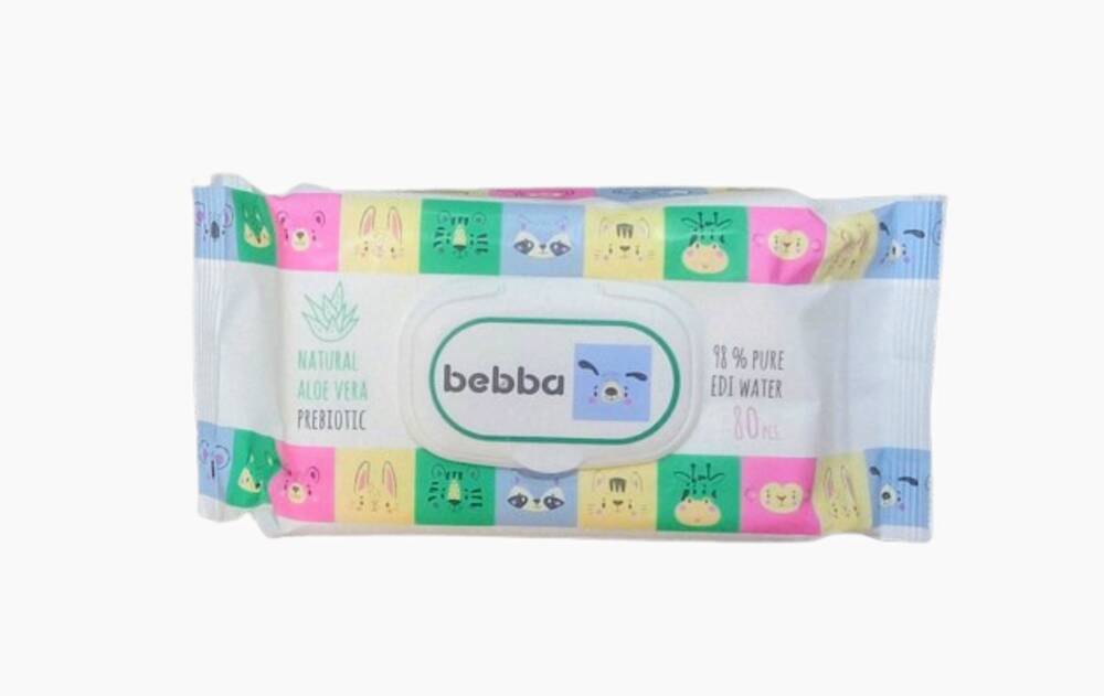 Влажни бебешки кърпички Bebba алое и пребиотик 80бр