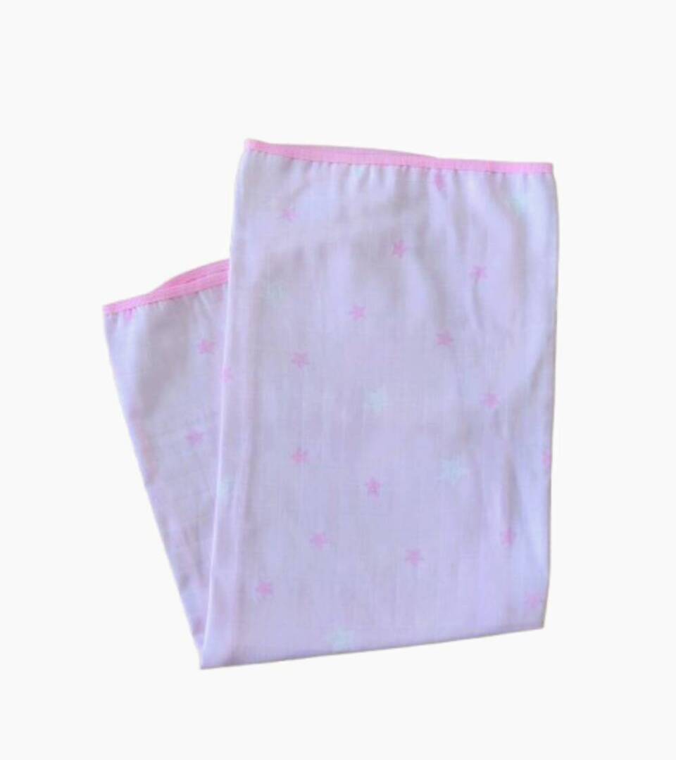 Пелена за бебе муселин 80/80 Pink Stars