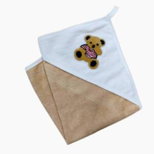 Хавлия за бебе с качулка Bear, бежава