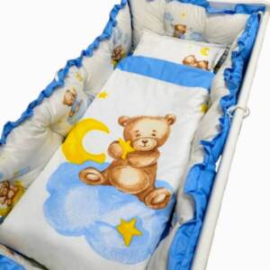 Спален комплект с обиколник Happy Bear blue