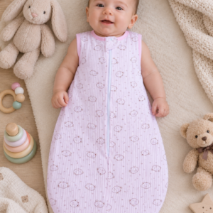Антистрес спален чувал за новородено бебе Bear ,pink